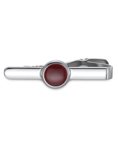 Button Tie Bar Red Onyx