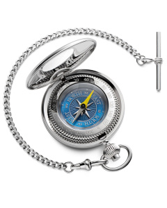 Pocket Compass Half Hunter Blue Mother of Pearl