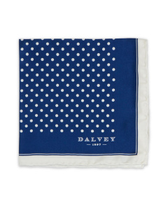 Pocket Square Polka Dot Navy Blue