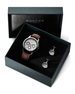 Wristwatch Caelus & Cufflinks White Mop