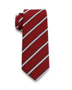 Tie Herringbone Stripe Burgundy & White